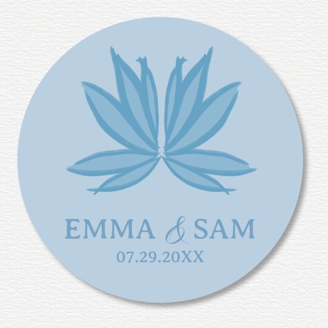 Sticker Rond Mariage blanc Lotus (Créateur téléchargé)
