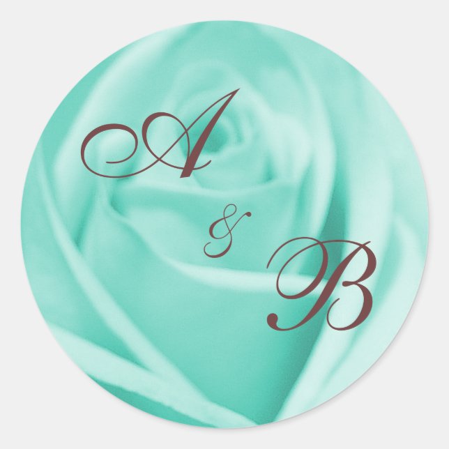 Sticker Rond Mariage : Bleu et chocolat ... - Customisé (Devant)