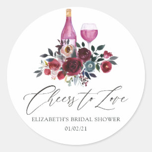 Sticker Rond Mariage Bohème Bourguignon et Déjeuner de Fiançail