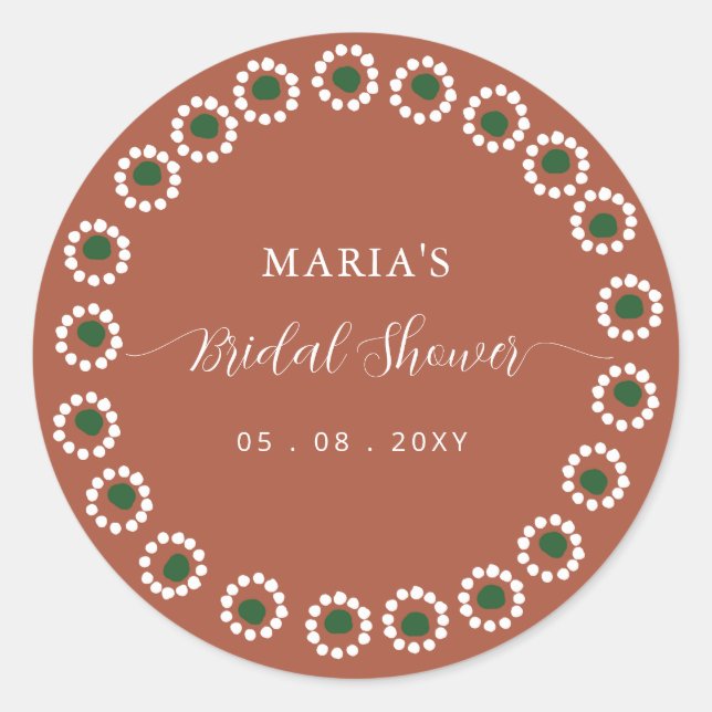 Sticker Rond Mariage Bohème Mexicain Barro (Devant)