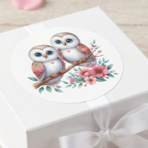 Sticker Rond Mariage Bohème Rustique Campagnard Forestier Choue