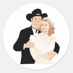 Sticker Rond Mariage campagnard formel