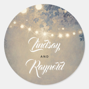 Sticker Rond Mariage campagnard rustique