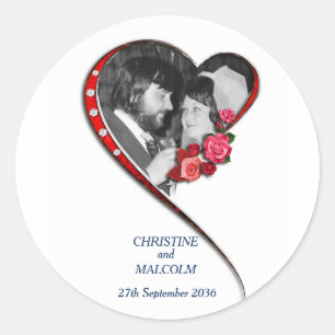 Sticker Rond Mariage cardiaque