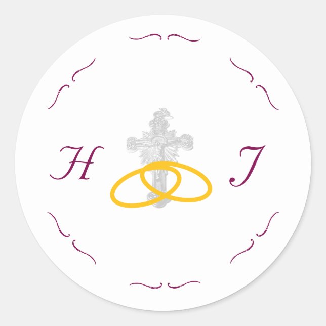 Sticker Rond Mariage Catholique Nuptial Grace (Devant)