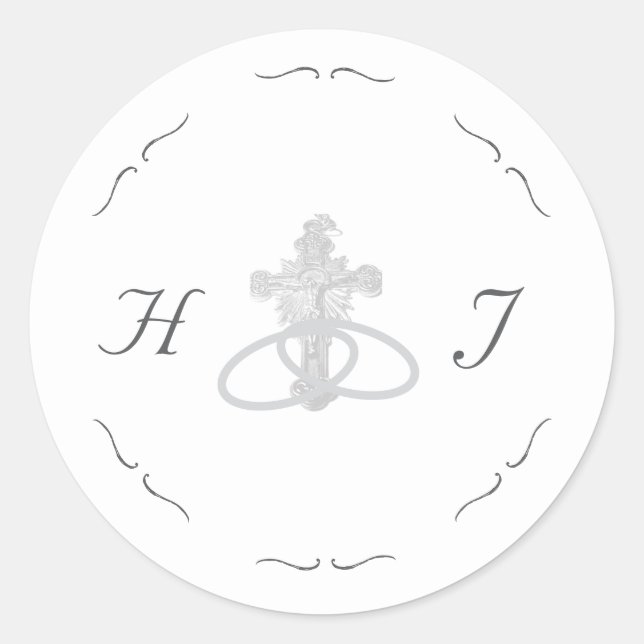 Sticker Rond Mariage catholique Nuptial Grace (Devant)