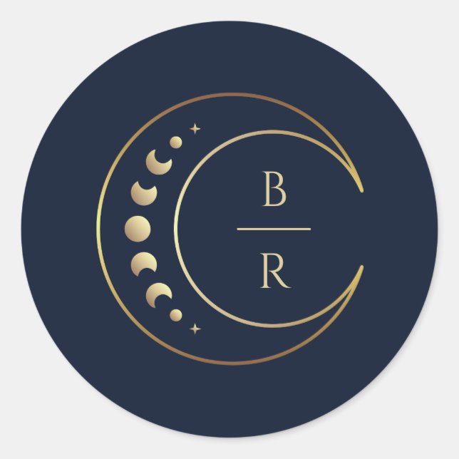 Sticker Rond Mariage céleste bleu (Devant)