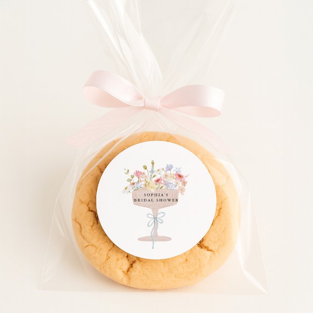 Sticker Rond Mariage champêtre avec champagne (Créateur téléchargé)