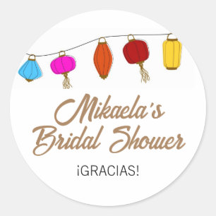 Sticker Rond Mariage Chinois à Lampions