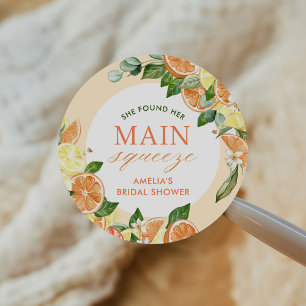 Sticker Rond Mariage Citron Main Squeeze