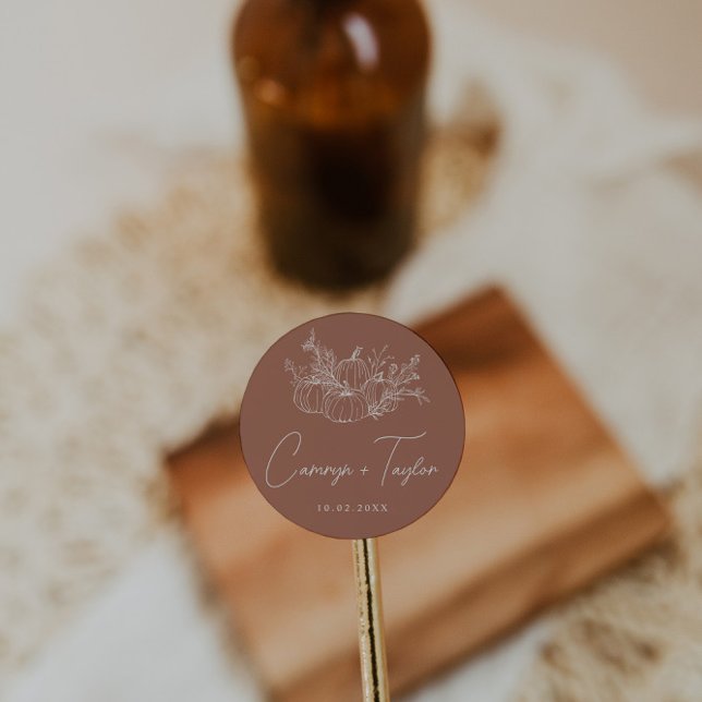 Sticker Rond Mariage citrouille (Créateur téléchargé)