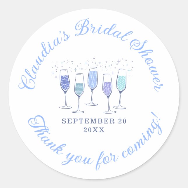 Sticker Rond Mariage civil Champagne Something Blue (Devant)