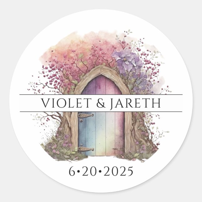 Sticker rond Mariage classique enchanté (Devant)