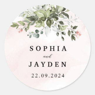 Sticker rond Mariage classique et verdoyant