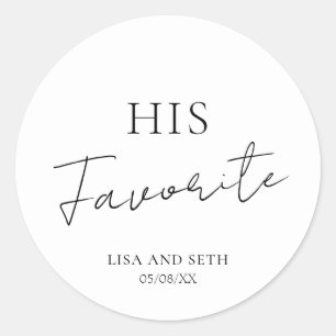 Sticker Rond Mariage Classique Minimaliste Favori