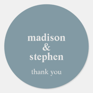 Sticker Rond Mariage classique moderne Dusty Blue