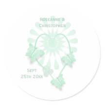 Sticker rond mariage classique Pepperment Papillon