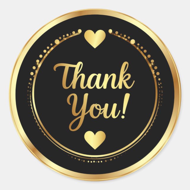 Sticker Rond ✨ Mariage Cœur Doré Merci 🌹 (Devant)