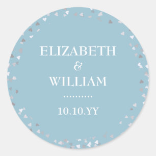 Sticker Rond Mariage Confetti Cœurs