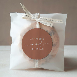 Sticker Rond Mariage contemporain minimaliste en terre cuite