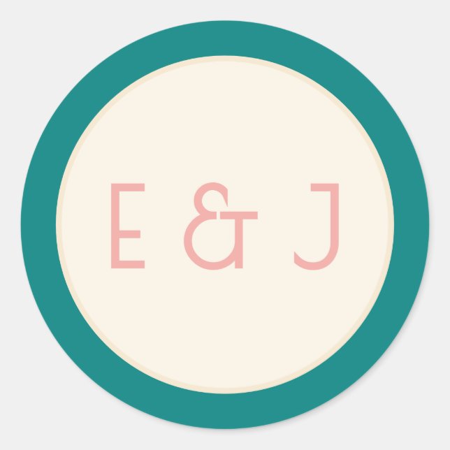 Sticker Rond Mariage contemporain sarcelle transformative moder (Devant)