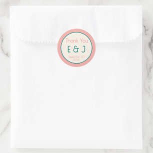 Sticker Rond Mariage contemporain sarcelle transformative Moder
