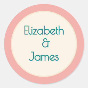 Sticker Rond Mariage contemporain sarcelle transformative moder