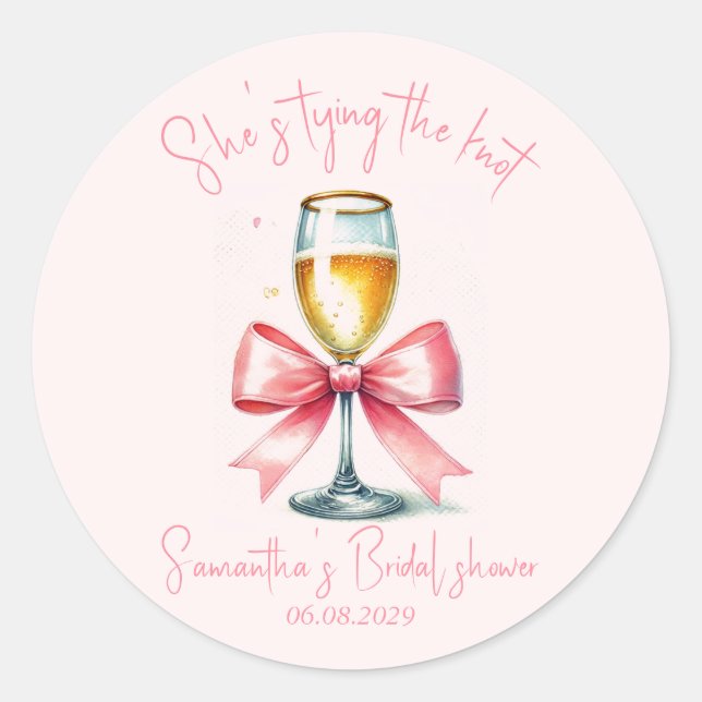 Sticker Rond Mariage Coquette Rose (Devant)