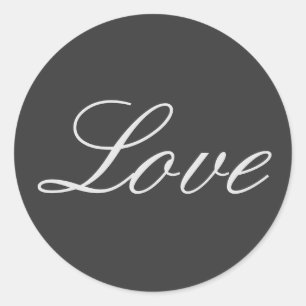 Sticker Rond Mariage d'amour Arrière - plan gris élégant