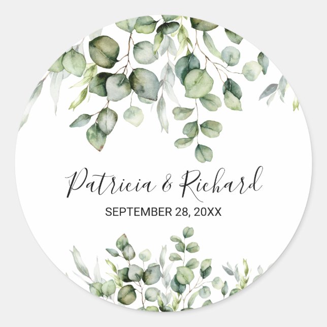 Sticker Rond Mariage dans la verdure (Devant)