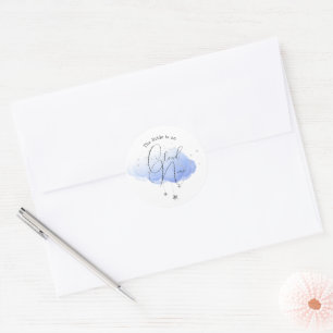 Sticker Rond Mariage dans les Nuages