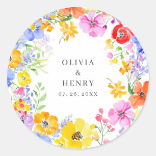 Sticker Rond Mariage d'aquarelle ressort