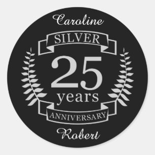 Sticker Rond Mariage d'argent 25 ans