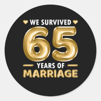 Sticker Rond Mariage De 65 Ans 65E Anniversaire Du Mariage