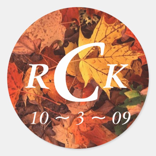 Sticker Rond Mariage de automne (Devant)