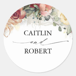 Sticker Rond Mariage de automne de fleurs rustiques