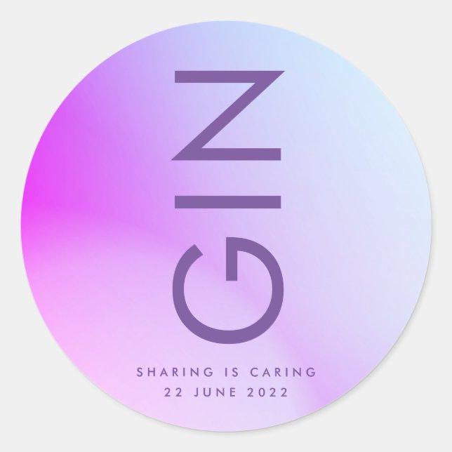 Sticker Rond Mariage de automne violet ultra moderne (Devant)