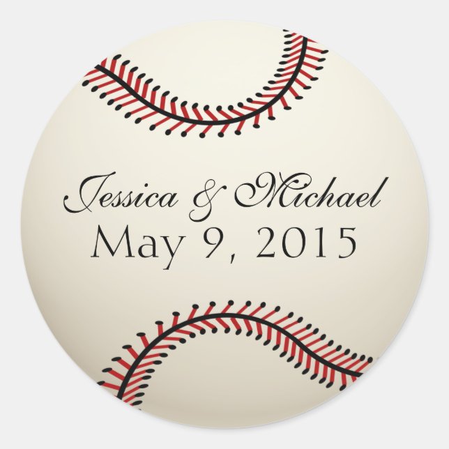 Sticker Rond Mariage de baseball (Devant)