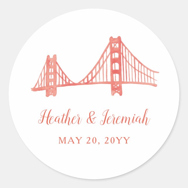 Sticker Rond Mariage de Bay Bridge (Devant)
