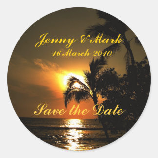 Sticker Rond Mariage de bord de plage
