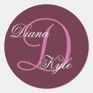 Sticker Rond Mariage de Bourgogne Monogramme D ou tout S10 init