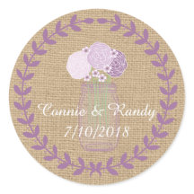 Mariage de Burlap rustique et de Fleurs de Jar Mas