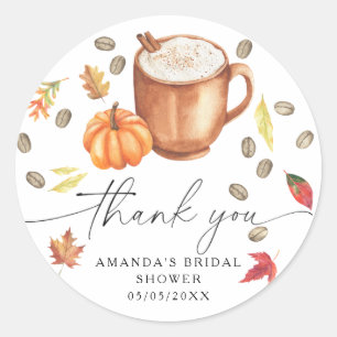 Sticker Rond Mariage de café Merci shower de mariage 