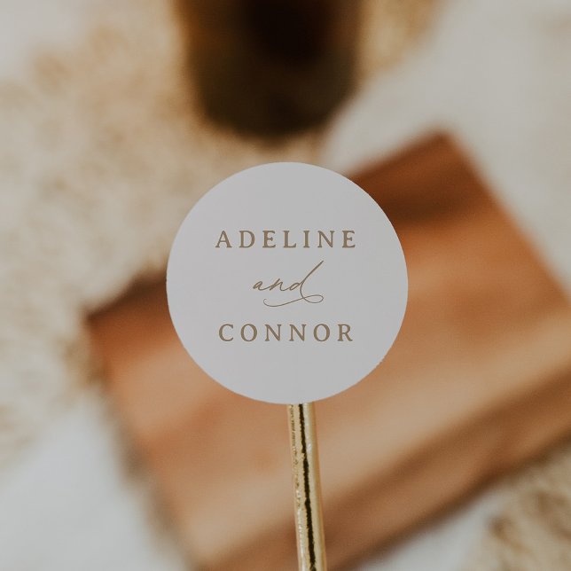 Sticker Rond Mariage de calligraphie ivoire et or (Créateur téléchargé)