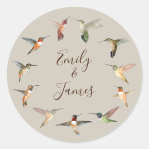 Sticker Rond Mariage de colibri