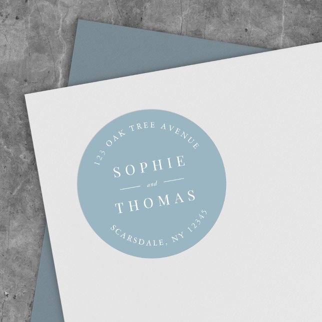 Sticker Rond Mariage de couleur modifiable Adresse de retour mo (Créateur téléchargé)