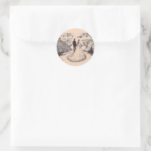 Sticker Rond Mariage de couple du Grand Canyon