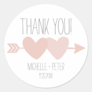 Sticker Rond Mariage de deux coeurs