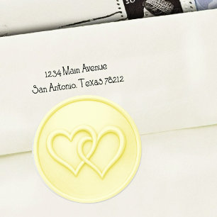 Sticker Rond Mariage de deux cœurs entrelacés de beurre