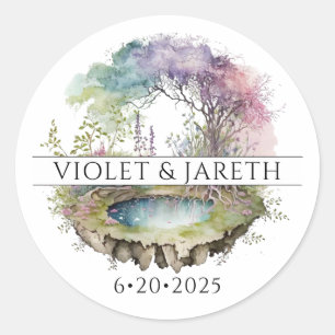 Sticker Rond Mariage de Fairytale des bois enchantés